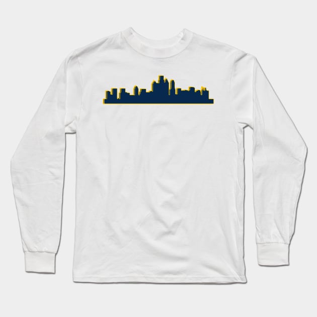 Philly Skyline Drexel Sticker Long Sleeve T-Shirt by AashviPatel